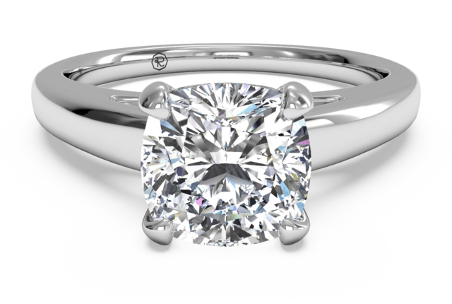 Cathedral Solitaire Engagement Ring Setting in 14k White Gold