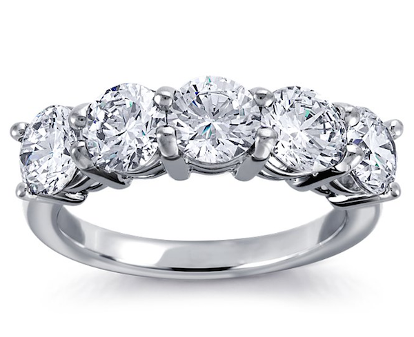 Build Your Own Five Stone Diamond Engagement Ring in Platinum