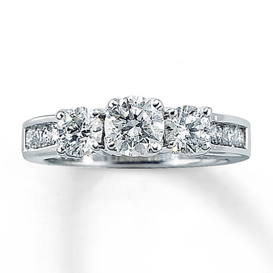 Kay Jewelers 1.5 ct tw Three-Stone Engagement Ring in 14k White Gold