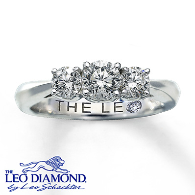 Kay Jewelers Three-Stone Leo Diamond Engagement Ring in 14K White Gold – 1 ct tw