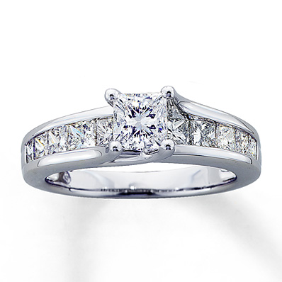 Kay Jewelers Princess Cut Engagement Ring 14K White Gold – 2 ct tw