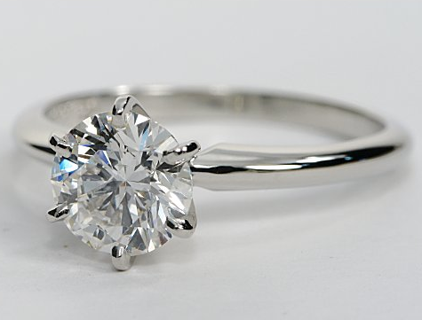 Classic Six Prong Solitaire Engagement Ring in Platinum