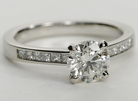 Princess Cut Channel Set Platinum Engagement Ring