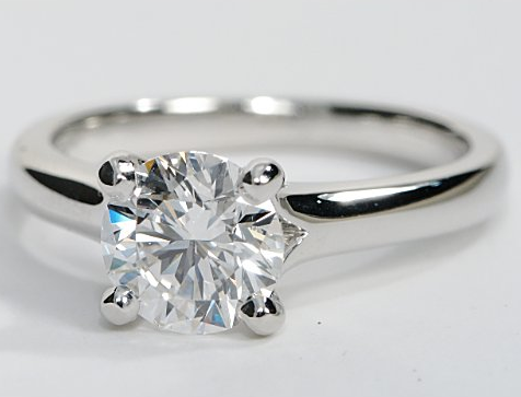 Solitaire Engagement Ring With Surprise Diamonds in 14k White Gold