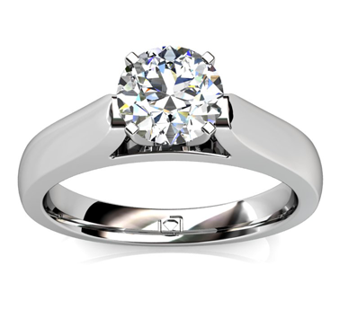 Cathedral Solitaire Engagement Ring in Platinum