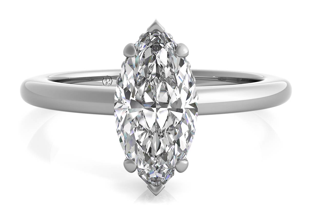 14K White Gold Solitaire Diamond Engagement Ring